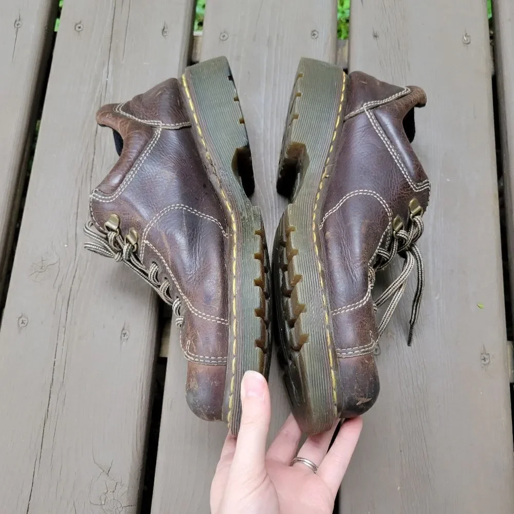 Dr Martens 12312‎ y2k Low Boot Lug Sole Platform Brown Leather Shoes Men's 11